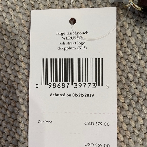 NWT - Kate Spade Large Tassel Pouch in Deep Plum - Picture 3 of 8